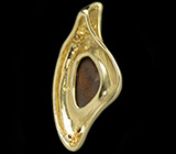 Подвеска с черным опалом и бриллиантами Золото