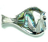 Брошь-кулон с радужным абалоном и эмалью Серебро 925