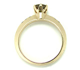 Элегантное кольцо с демантоидом и бриллиантами Золото