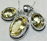 Комплект с цитринами Серебро 925