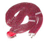 Ювелирный гарнитур с рубинами Серебро 925