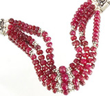 Ювелирный гарнитур с рубинами Серебро 925