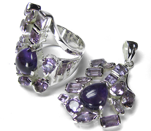 Замечательный комплект с аметистами