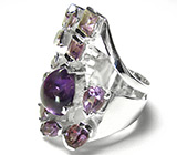 Замечательный комплект с аметистами Серебро 925