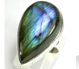 Кольцо с многоцветным радужным лабрадоритом Серебро 925