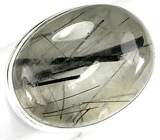 Кольцо с эффектным рутиловым кварцем Серебро 925