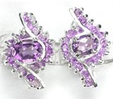 Серьги с аметистами Серебро 925