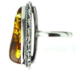 Кольцо с медовым янтарем Серебро 925
