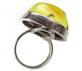 Кольцо с бордовым янтарем Серебро 925
