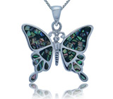 Кулон «Бабочка» с мозаикой из абалона Серебро 925
