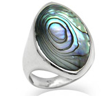 Кольцо с радужным абалоном Серебро 925
