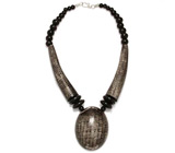 Экстравагантное колье ручной работы с элементами из черного дерева Серебро 925