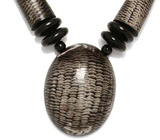 Экстравагантное колье ручной работы с элементами из черного дерева Серебро 925