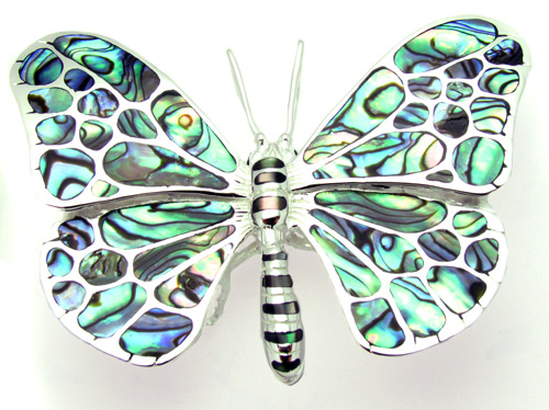 Брошь-кулон с радужным абалоном