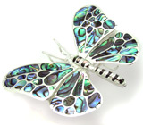 Брошь-кулон с радужным абалоном Серебро 925