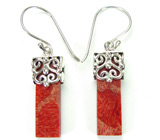 Серьги с кораллом Серебро 925