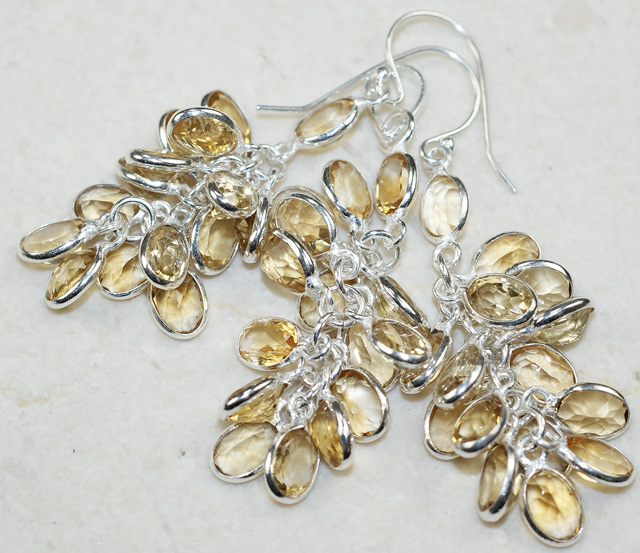 Комплект с гроздьями цитринов