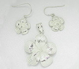 Комплект "Цветы" Серебро 925