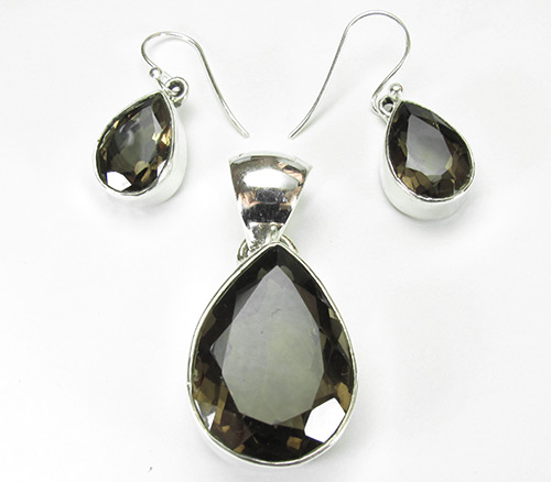 Комплект с дымчатыми топазами