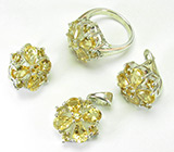 Комплект с цитринами Серебро 925