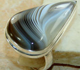 Кольцо с эффектным агатом из Ботсваны Серебро 925