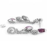 Серьги от Taylor Avedon с аметистами авторской огранки Серебро 925