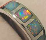 Кольцо с черными опалами Серебро 925