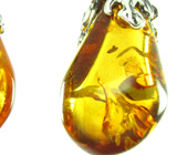 Серьги с золотисто-медовым янтарем Серебро 925