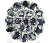 Кольцо с синими сапфирами Серебро 925