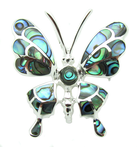 Брошь-кулон с радужным абалоном