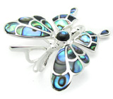 Брошь-кулон с радужным абалоном Серебро 925