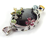 Кулон с содалитом и самоцветами Серебро 925