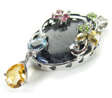 Кулон с содалитом и самоцветами Серебро 925