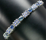 Изящный браслет с синими сапфирами Серебро 925