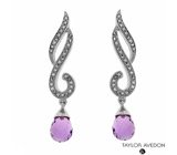 Серьги от Taylor Avedon с аметистами Серебро 925
