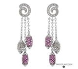 Серьги от Taylor Avedon с аметистами авторской огранки Серебро 925