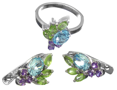 Комплект с самоцветами