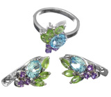 Комплект с самоцветами Серебро 925