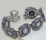 Комплект со слайсами аметиста Серебро 925