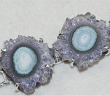 Комплект со слайсами аметиста Серебро 925