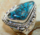 Элегантное кольцо с хризоколлой Серебро 925