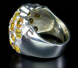 Кольцо с золотистыми сапфирами Серебро 925