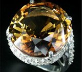 Кольцо с роскошным империал топазом и цирконами Серебро 925