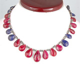 Колье с рубинами и сапфирами