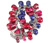 Колье с рубинами и сапфирами Серебро 925