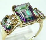Золотое кольцо с мистик-топазами