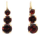 Золотые серьги с гранатами Серебро 925