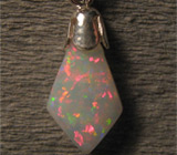 Кулон с белым опалом на цепочке Серебро 925