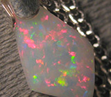 Кулон с белым опалом на цепочке Серебро 925