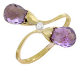 Элегантное кольцо с аметистами-бриолетами Золото